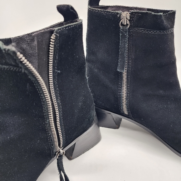 Zara Square Toe Suede Ankle Black Booties Size Women's 42 - Picture 11 of 14